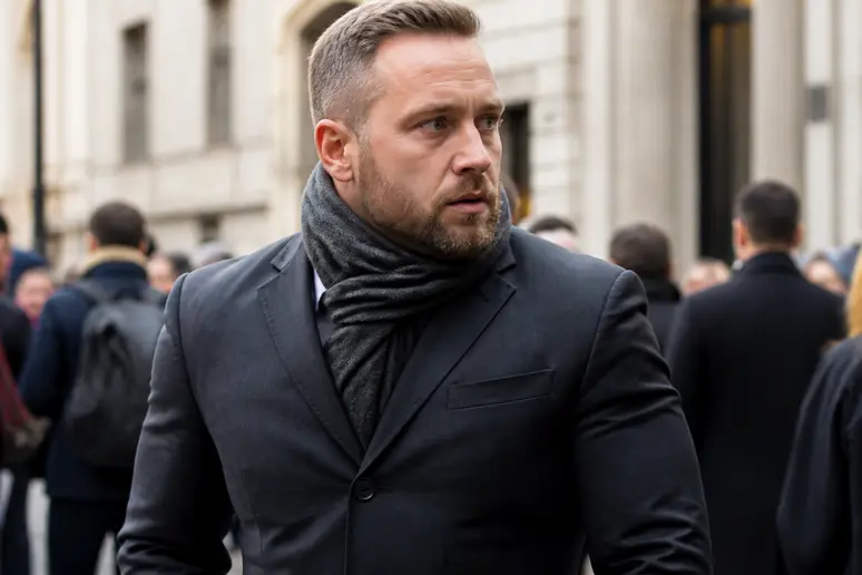 Chèche en laine trop épais créant un volume inesthétique sous la veste de costume